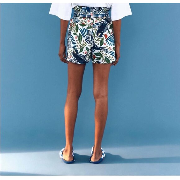 Farm Rio Off-White Macaw Flight Shorts Wide-Leg (XS) - Picture 3 of 7